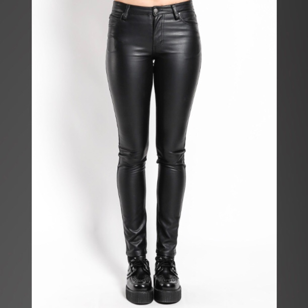 Tripp NYC High Waist Black Faux Leather Pants - 26